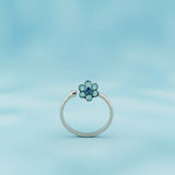 Anello Flowers Acquamarina aperto